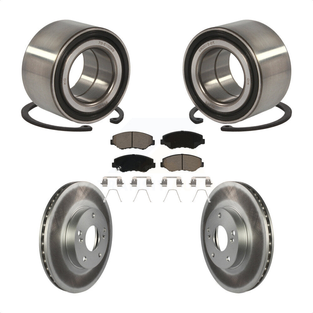 Wheel Bearing Coated Disc Brake Rotor And Ceramic Pads Front Kit For Honda Civic