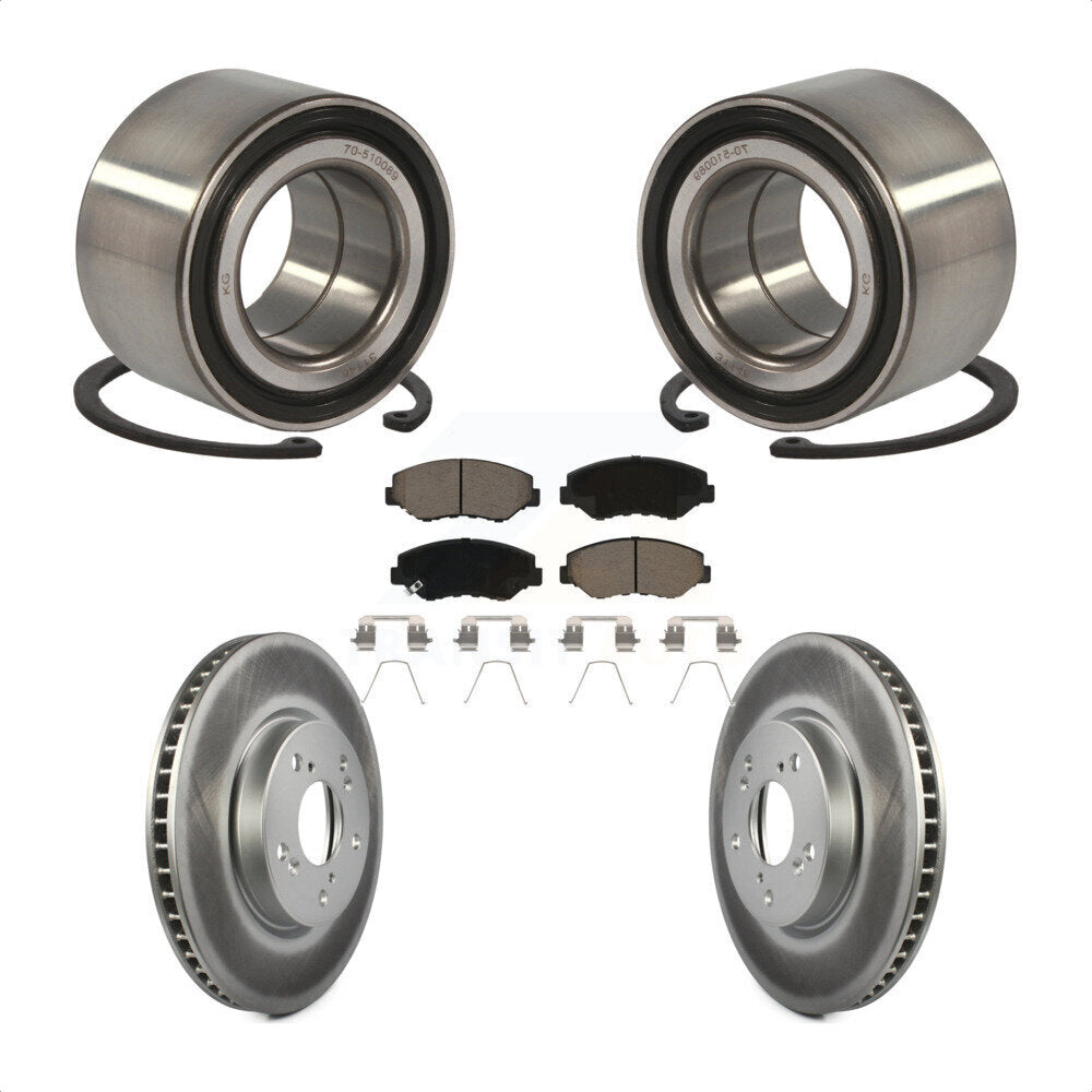 Wheel Bearing Coated Disc Brake Rotor And Ceramic Pads Front Kit For Honda Civic