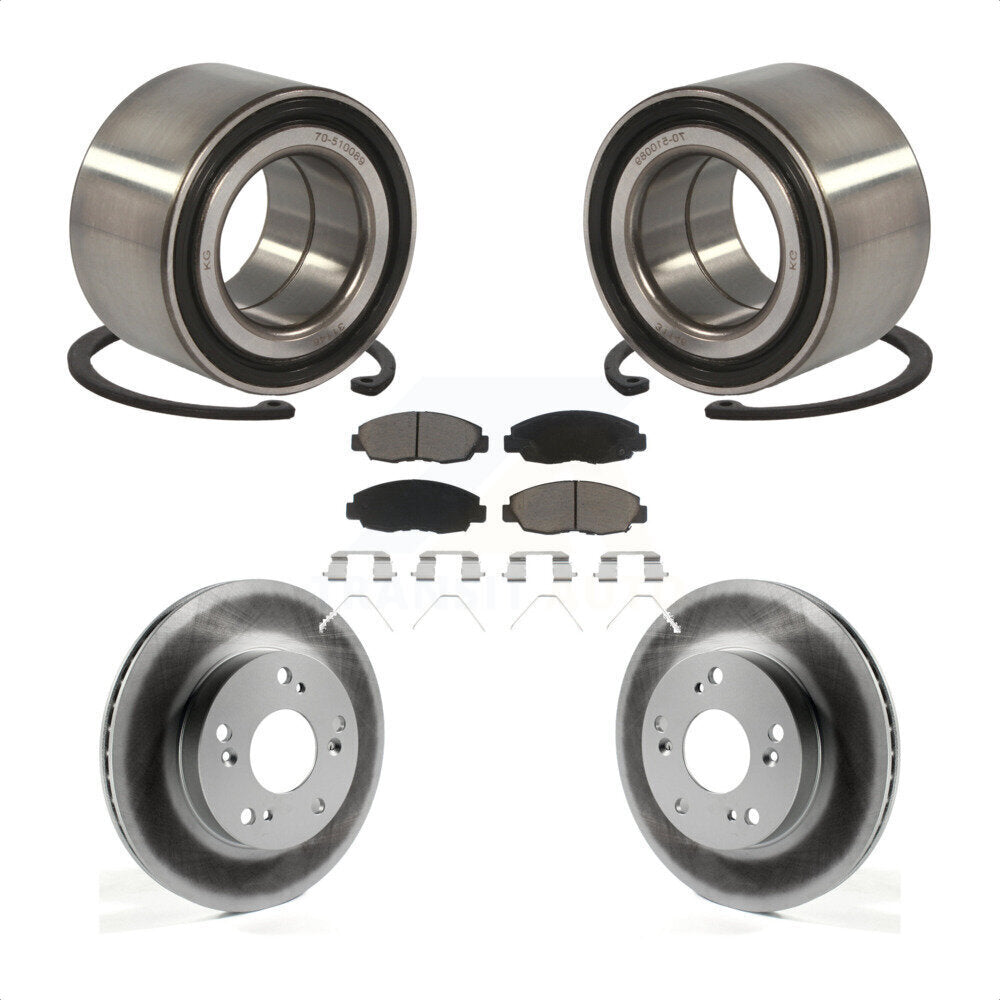 Wheel Bearing Coated Disc Brake Rotor And Ceramic Pads Front Kit For Honda Civic