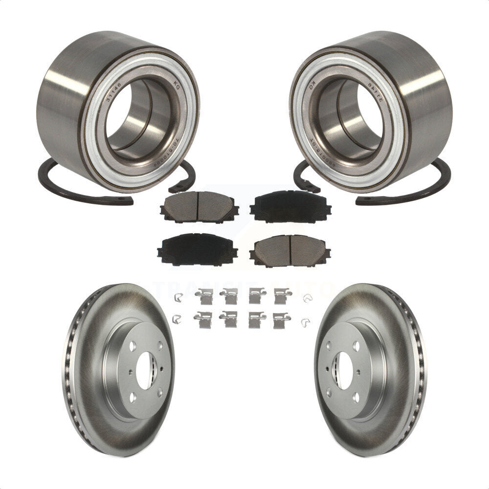 Wheel Bearing Coated Brake Rotor Pad Front Kit For Toyota Yaris Prius C Scion iQ
