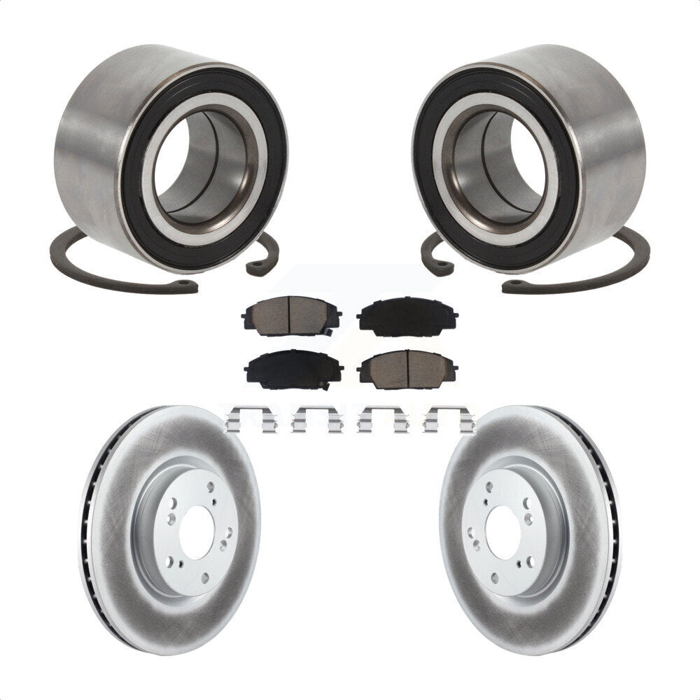 Wheel Bearing Coated Disc Brake Rotor & Pads Front Kit For Honda Civic Acura CSX