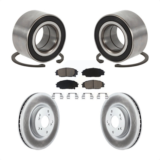 Wheel Bearing Coated Disc Brake Rotor & Pads Front Kit For Honda Civic Acura CSX