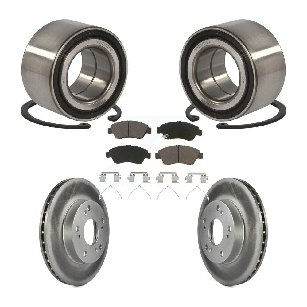 Wheel Bearing Coated Disc Brake Rotor And Ceramic Pads Front Kit For Honda Civic