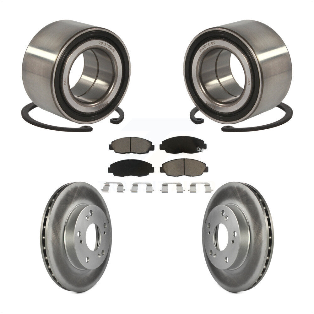 Wheel Bearing Coated Disc Brake Rotor And Ceramic Pads Front Kit For Honda Civic