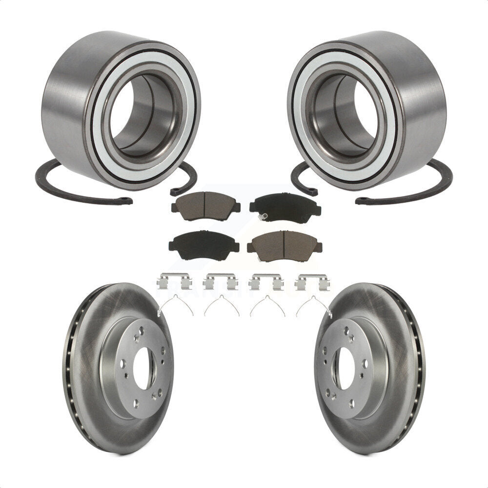 Wheel Bearing Coated Disc Brake Rotor & Pads Front Kit For Honda Civic Acura RSX