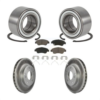 Wheel Bearing Coated Disc Brake Rotor & Pads Front Kit For Honda Civic Acura RSX