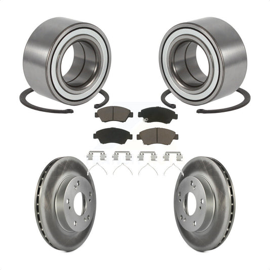 Wheel Bearing Coated Disc Brake Rotor & Pads Front Kit For Honda Civic Acura RSX