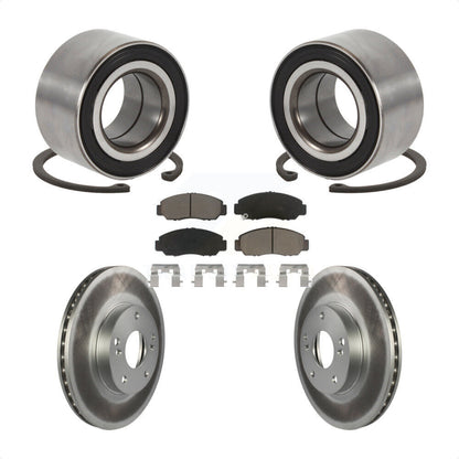 Wheel Bearing Coated Disc Brake Rotor & Pad Front Kit For Honda Accord Acura CSX