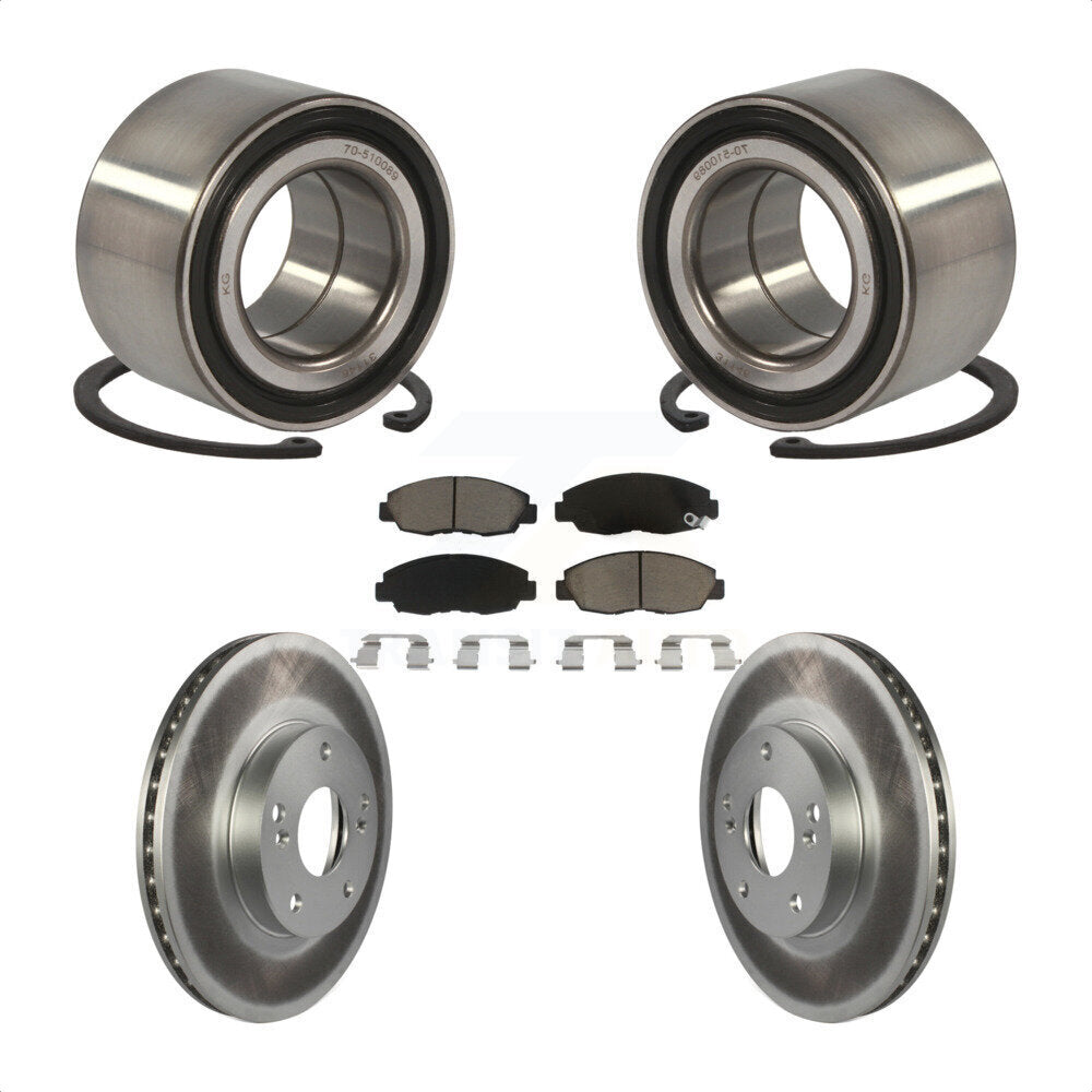 Wheel Bearing Coated Brake Rotor Pad Front Kit For 2011 Honda Civic GX with 1.8L