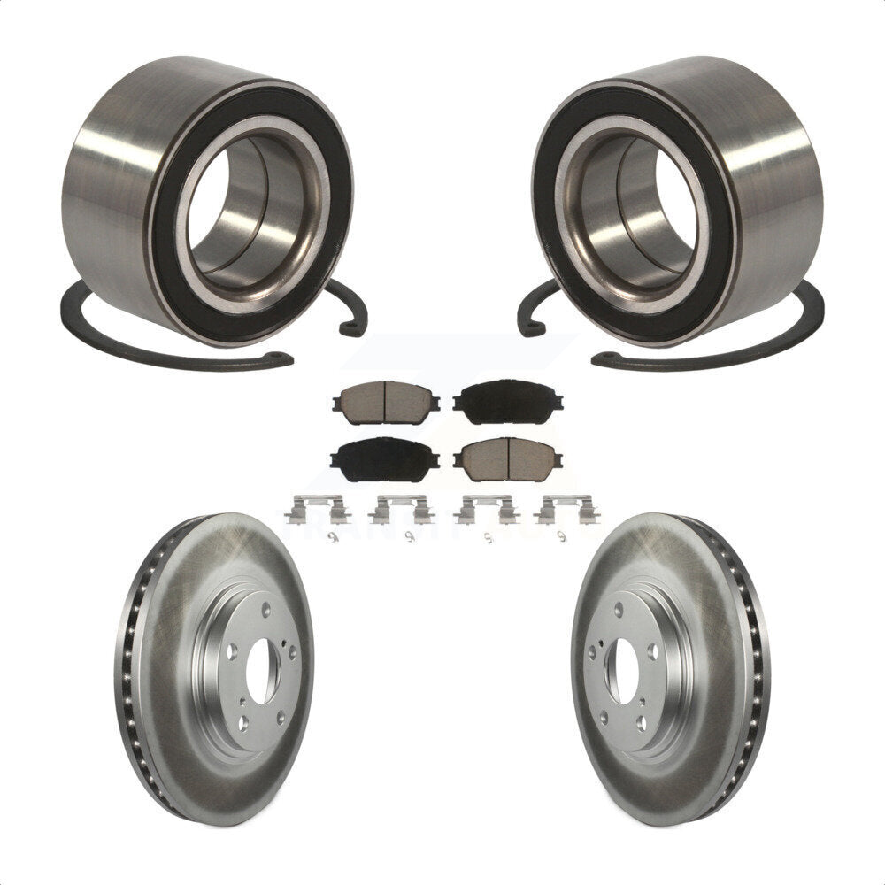Wheel Bearing Coated Disc Brake Rotor & Pads Front Kit For 2004-2006 Lexus ES330