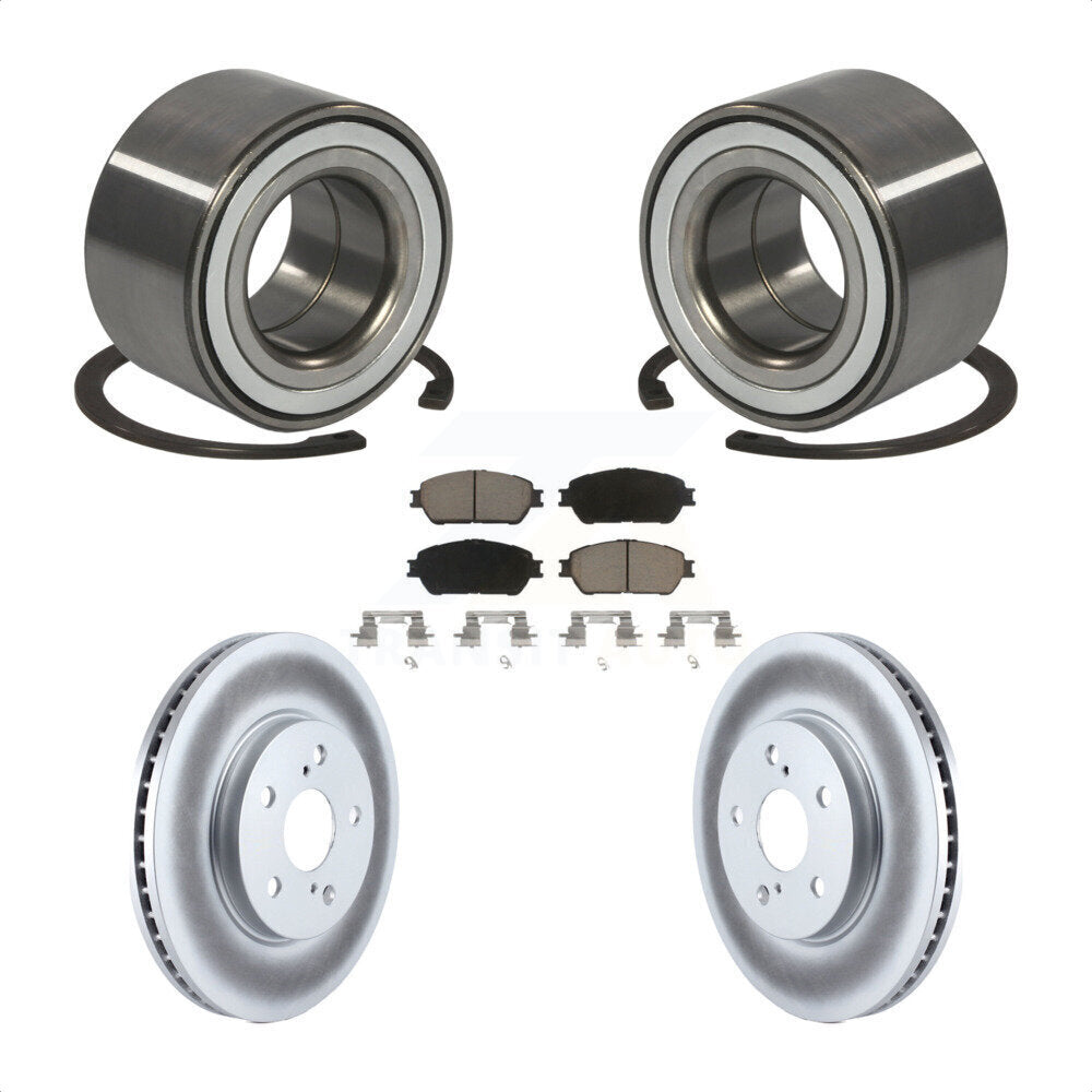 Wheel Bearing Coated Disc Brake Rotor & Pads Front Kit For 2002-2003 Lexus ES300