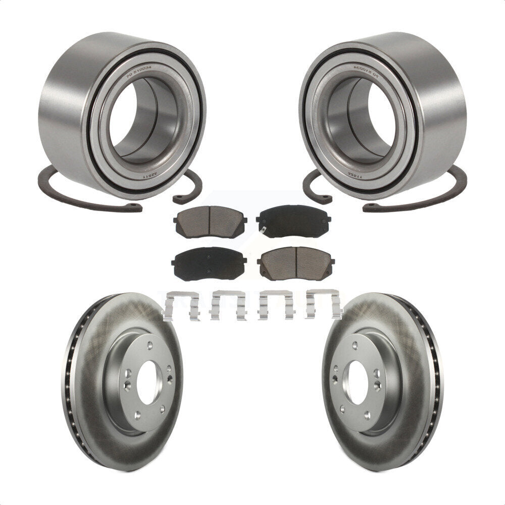 Wheel Bearing Coated Disc Brake Rotor And Pads Front Kit For 2010-2012 Kia Rondo
