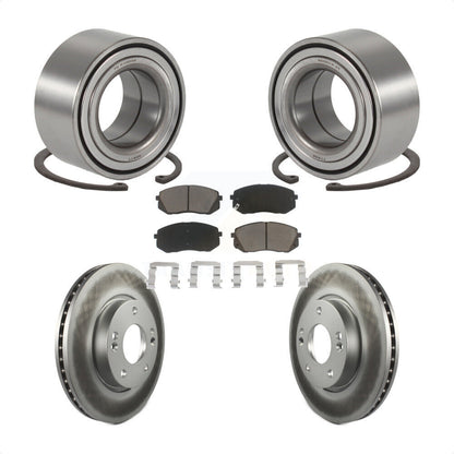 Wheel Bearing Coated Disc Brake Rotor And Pads Front Kit For 2010-2012 Kia Rondo