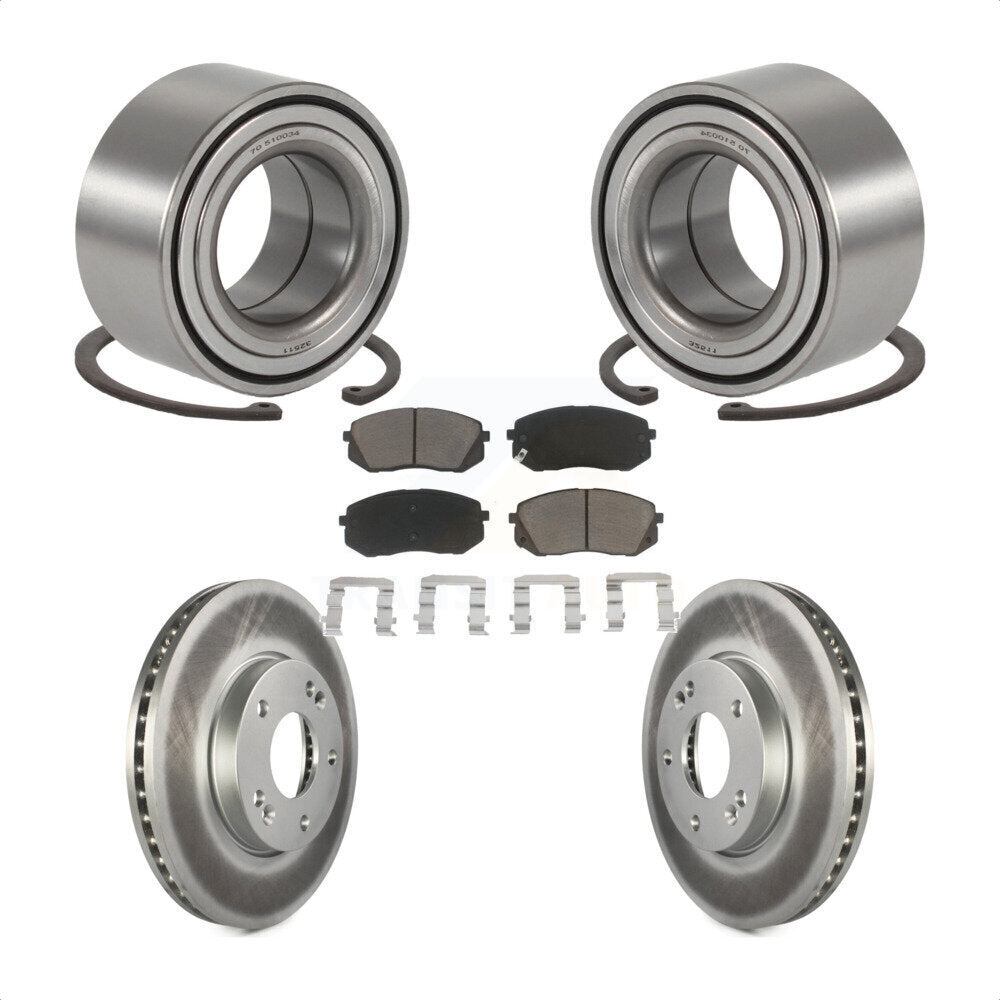 Wheel Bearing Coated Disc Brake Rotor And Pads Front Kit For 2007-2009 Kia Rondo