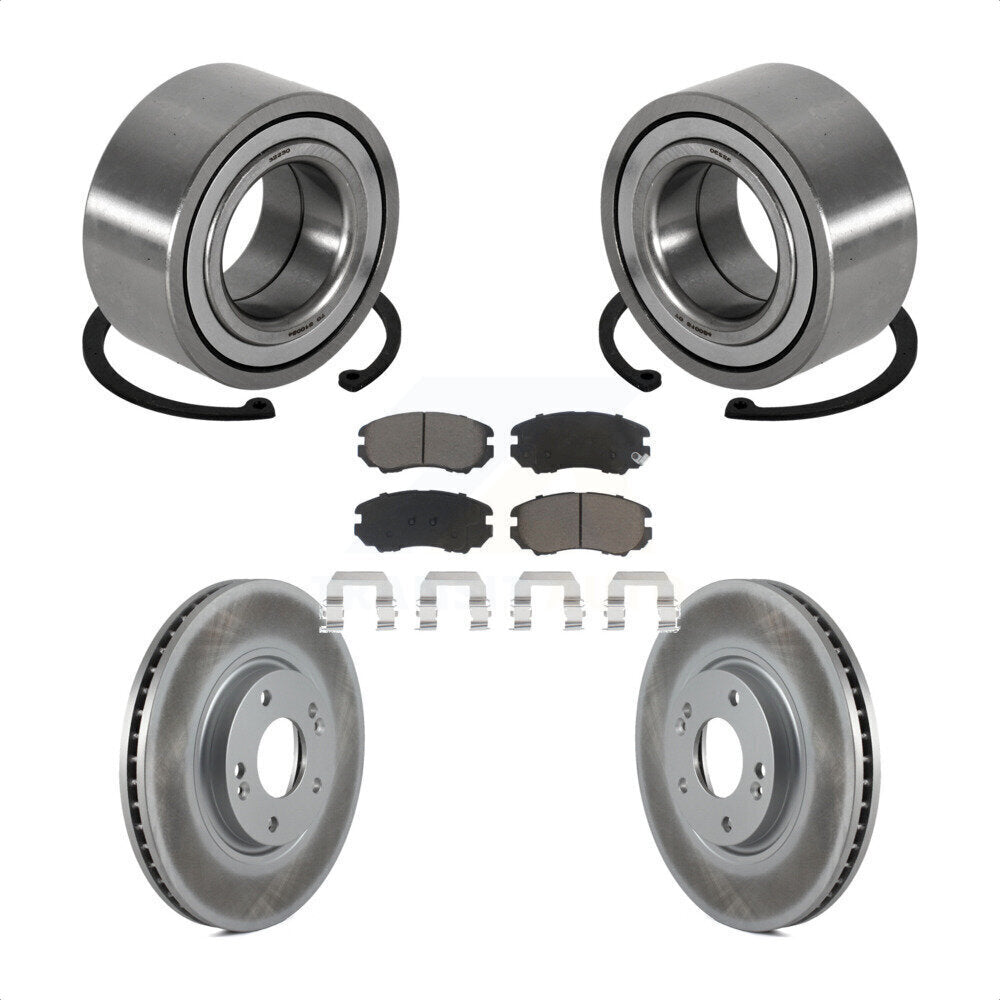 Wheel Bearing Coated Disc Brake Rotor Pad Front Kit For Hyundai Azera Kia Amanti