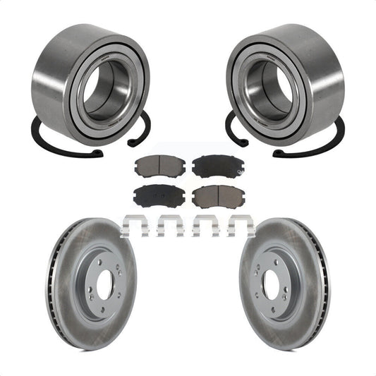 Wheel Bearing Coated Disc Brake Rotor Pad Front Kit For Hyundai Azera Kia Amanti