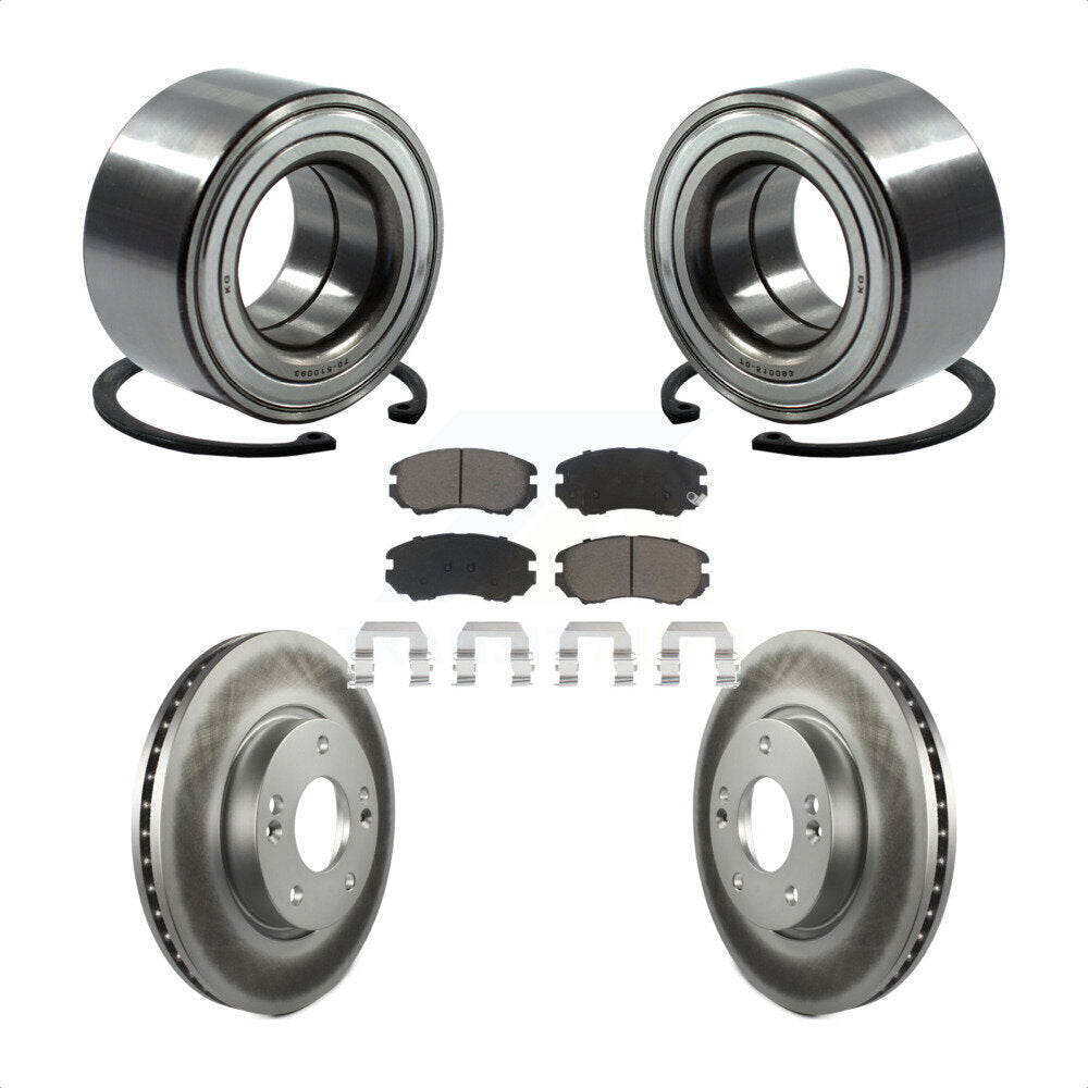 Wheel Bearing Coated Disc Brake Rotors And Pads Front Kit For 2012-2013 Kia Soul