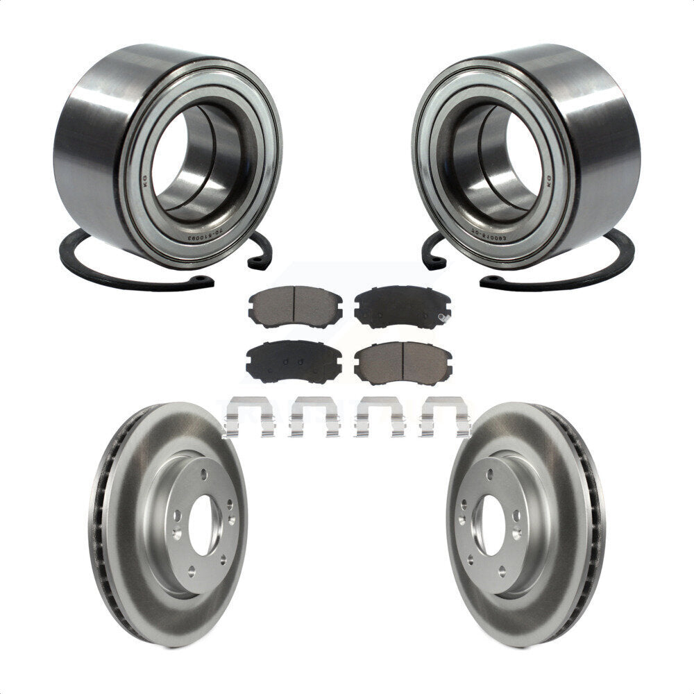 Wheel Bearing Coated Disc Brake Rotor Pads Front Kit For 2010-2011 Kia Soul 2.0L