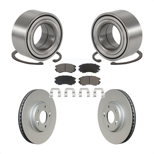 Wheel Bearing Coated Brake Rotor Pad Front Kit For 2006-2010 Hyundai Sonata 3.3L