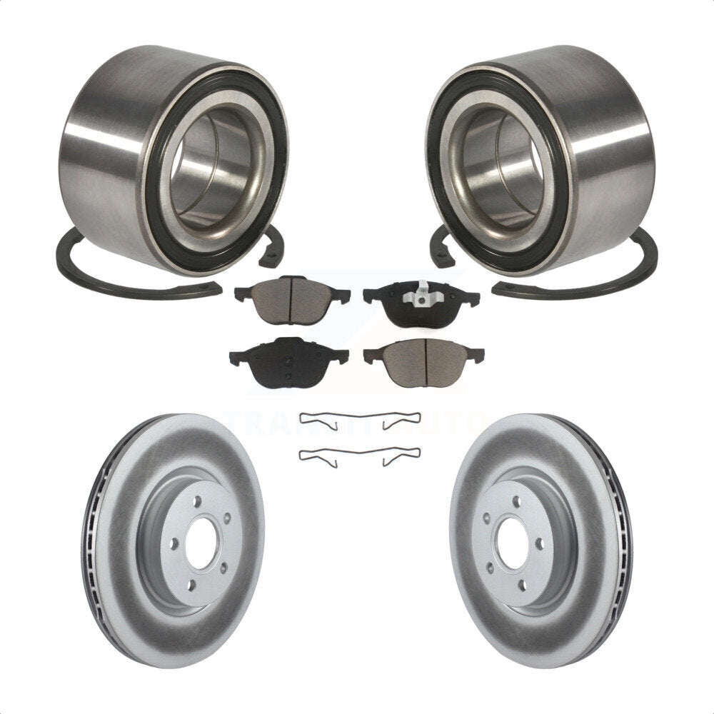 Wheel Bearing Coated Disc Brake Rotor And Pad Front Kit For Ford Transit Connect