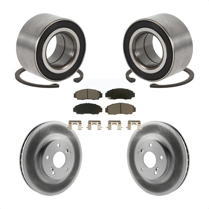 Wheel Bearing Coated Brake Rotor And Pad Front Kit For Honda Accord Acura TSX TL