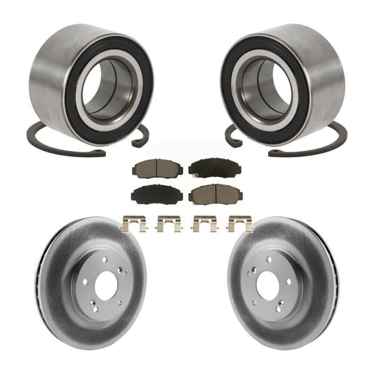 Wheel Bearing Coated Brake Rotor And Pad Front Kit For Honda Accord Acura TSX TL