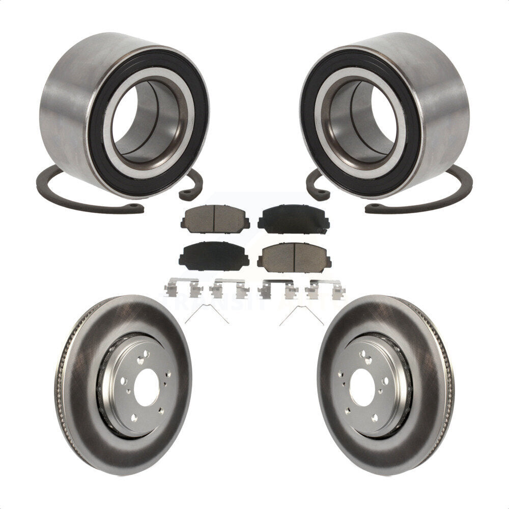 Wheel Bearing Coated Disc Brake Rotor & Pads Front Kit For Honda Civic Acura ILX