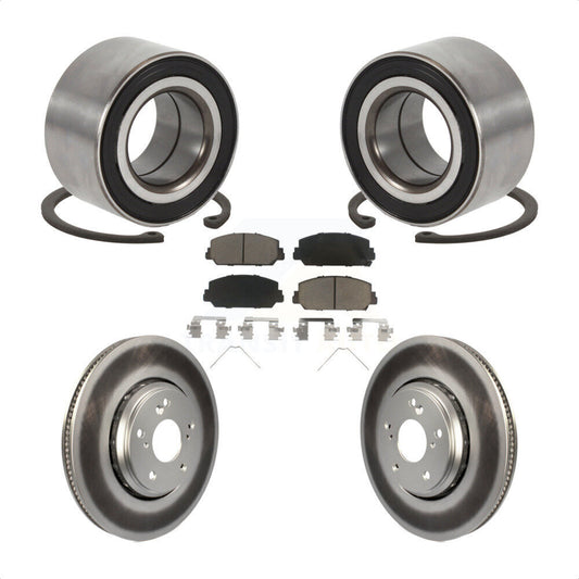 Wheel Bearing Coated Disc Brake Rotor & Pads Front Kit For Honda Civic Acura ILX