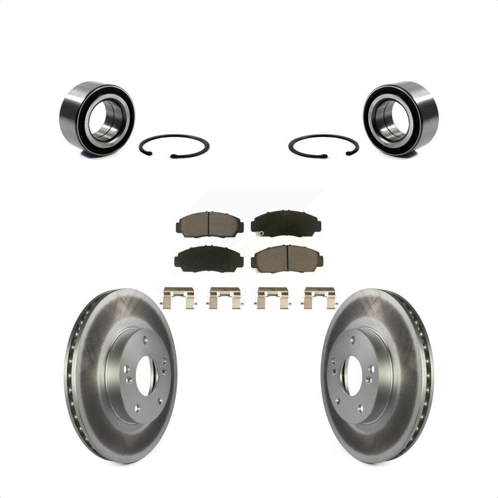 Wheel Bearing Coated Disc Brake Rotor And Ceramic Pad Front Kit For Honda Accord