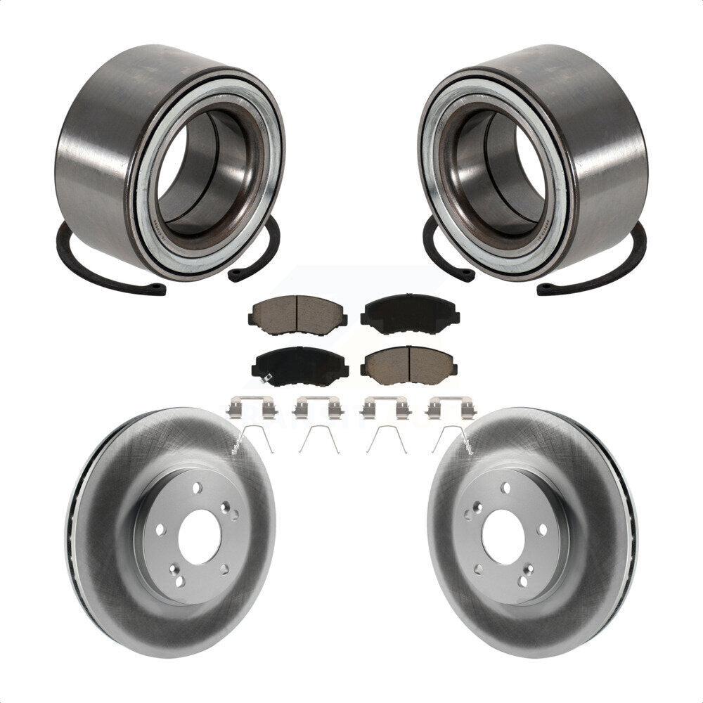 Wheel Bearing Coated Disc Brake Rotor & Pads Front Kit For 2005-2008 Honda Pilot