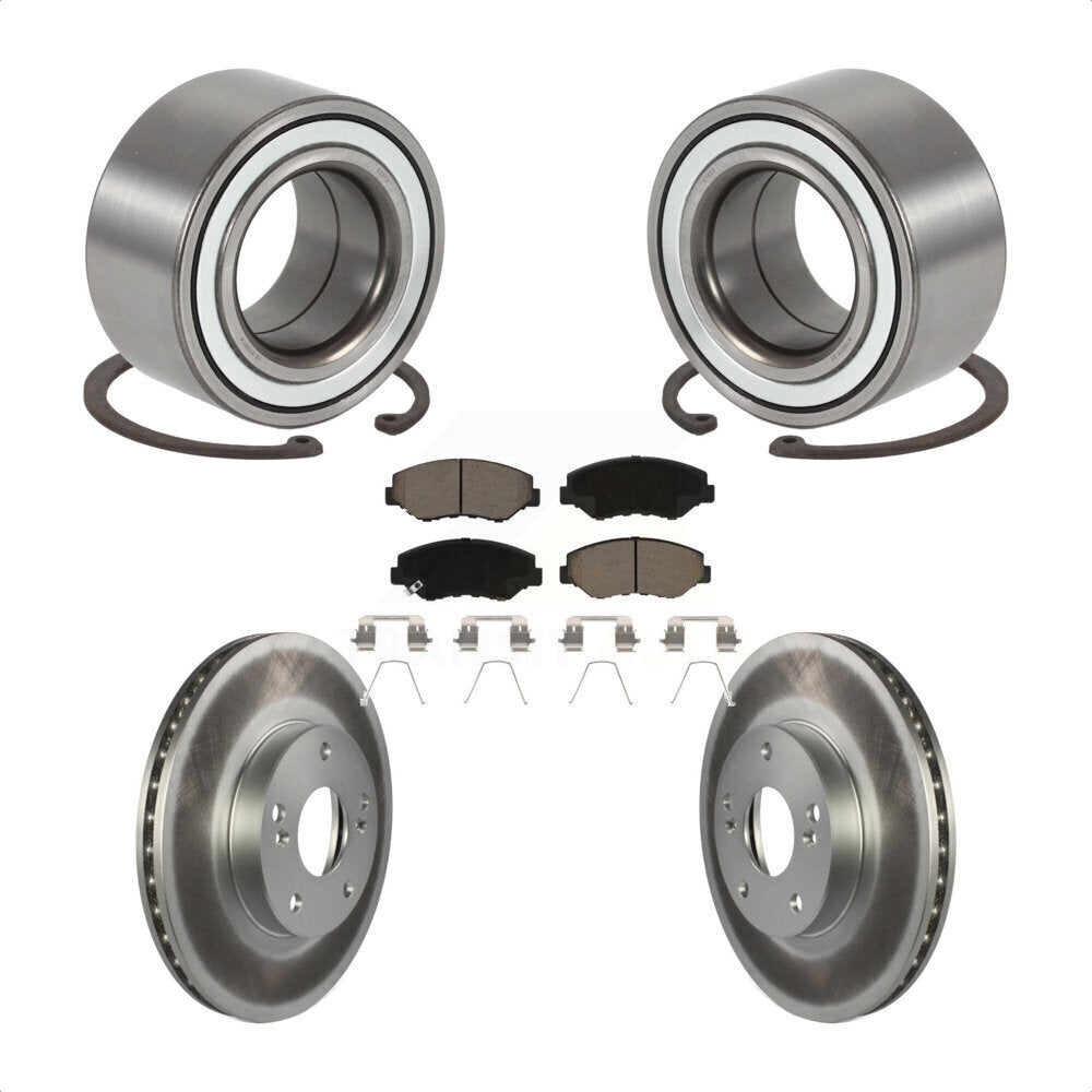 Wheel Bearing Coated Brake Rotor & Pads Front Kit For 2003-2011 Honda Element EX