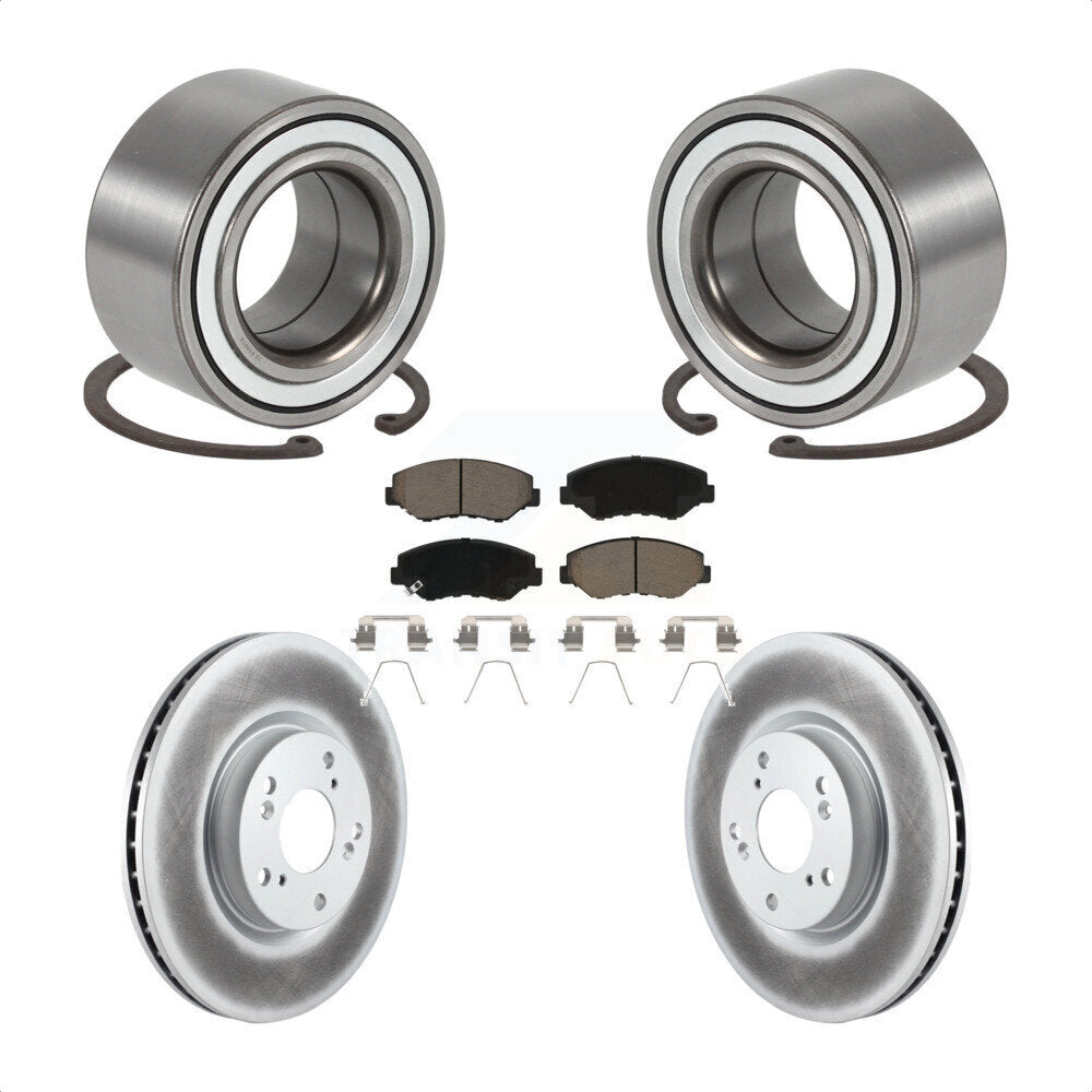 Wheel Bearing Coated Disc Brake Rotor And Pad Front Kit For 2005-2006 Honda CR-V