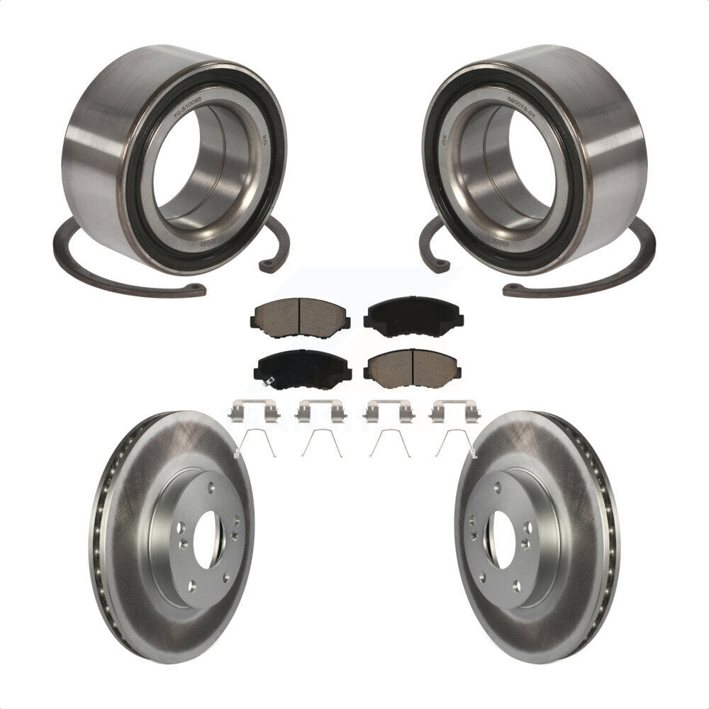 Wheel Bearing Coated Disc Brake Rotor And Ceramic Pad Front Kit For Honda Accord