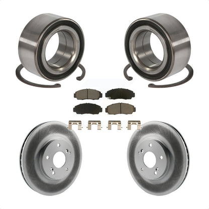 Wheel Bearing Coated Disc Brake Rotor & Pad Front Kit For Honda Accord Acura TSX
