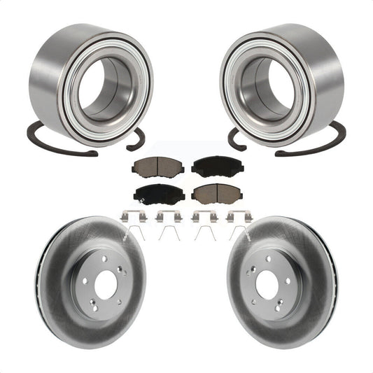 Wheel Bearing Coated Disc Brake Rotor & Pads Front Kit For 2003-2004 Honda Pilot