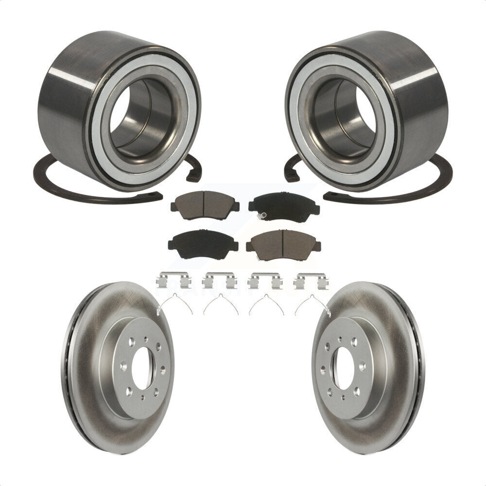 Wheel Bearing Coated Disc Brake Rotors And Ceramic Pads Front Kit For Honda Fit