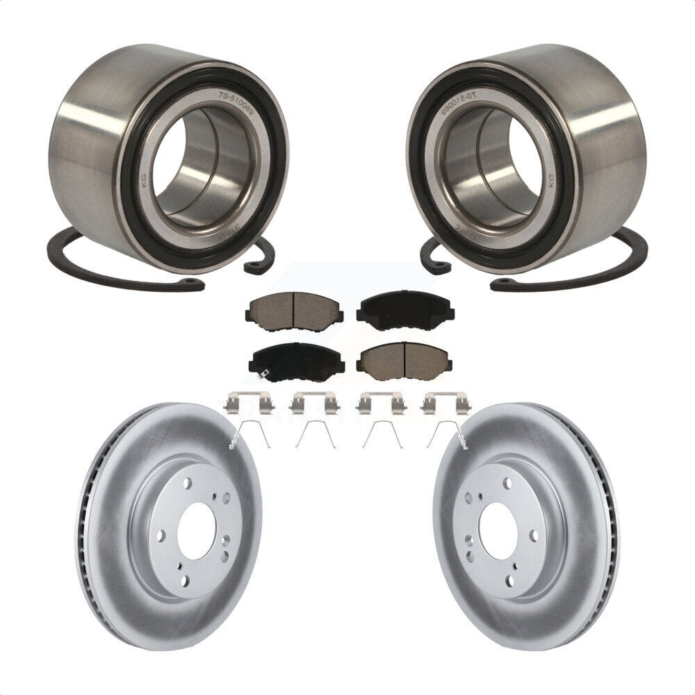 Wheel Bearing Coated Disc Brake Rotor And Ceramic Pads Front Kit For Honda Civic