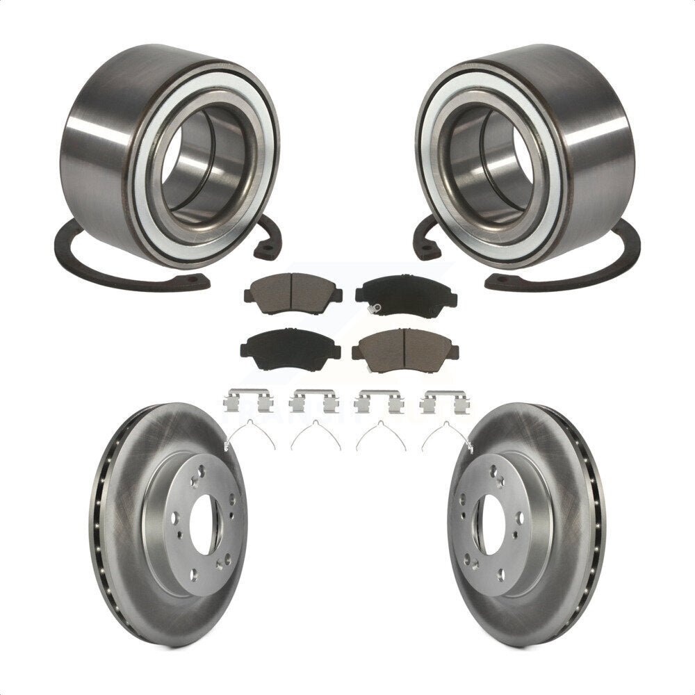 Wheel Bearing Coated Disc Brake Rotor And Pad Front Kit For 2004 Honda Civic SiR
