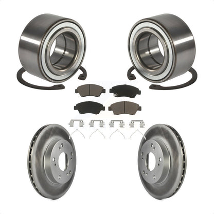 Wheel Bearing Coated Disc Brake Rotor And Pad Front Kit For 2004 Honda Civic SiR