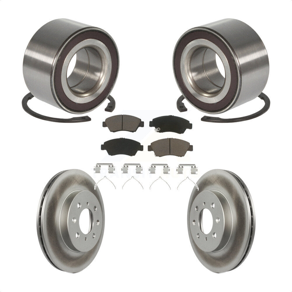 Wheel Bearing Coated Disc Brake Rotor And Pads Front Kit For 2007-2008 Honda Fit
