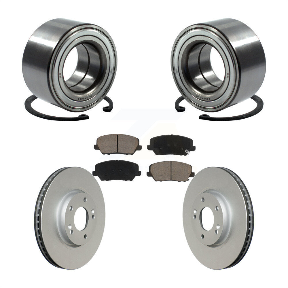 Wheel Bearing Coated Brake Rotor Pad Front Kit For Kia Forte Forte5 Hyundai Koup