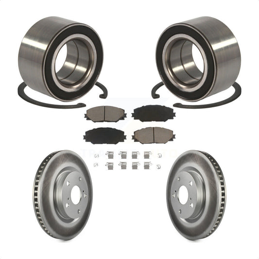 Wheel Bearing Coated Brake Rotor & Pads Front Kit For Toyota Matrix Pontiac Vibe