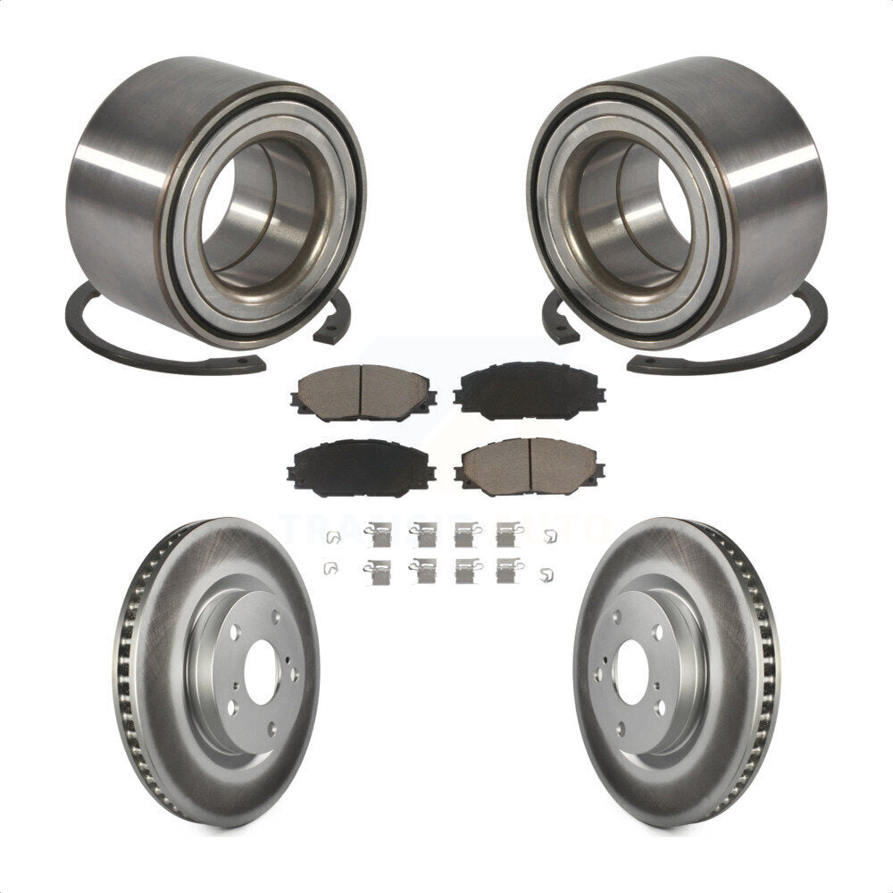 Wheel Bearing Coated Brake Rotor & Pad Front Kit For 2017-2018 Toyota Corolla iM
