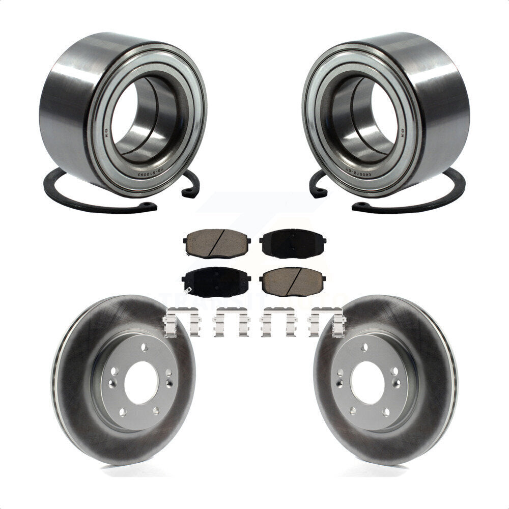 Wheel Bearing Coated Disc Brake Rotors And Pads Front Kit For Kia Soul Forte