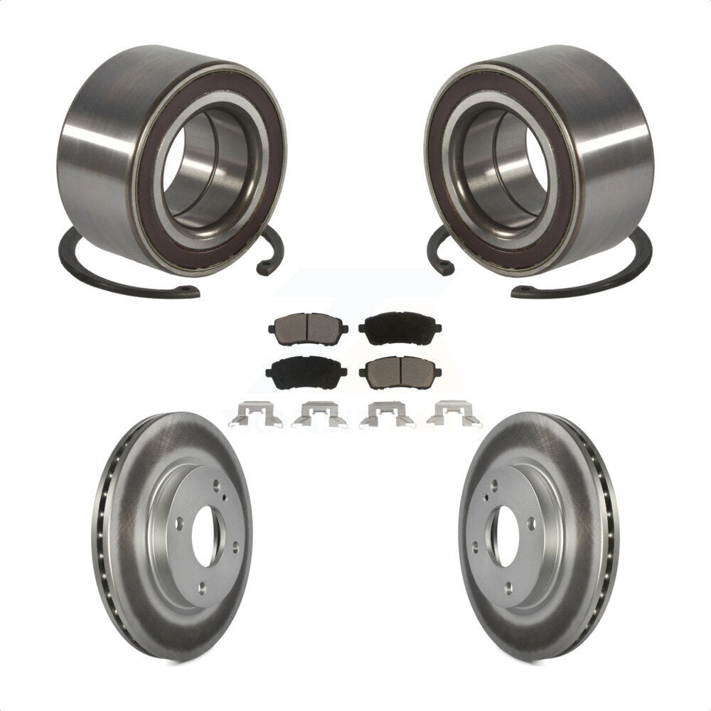 Wheel Bearing Coated Disc Brake Rotor And Ceramic Pads Front Kit For Ford Fiesta