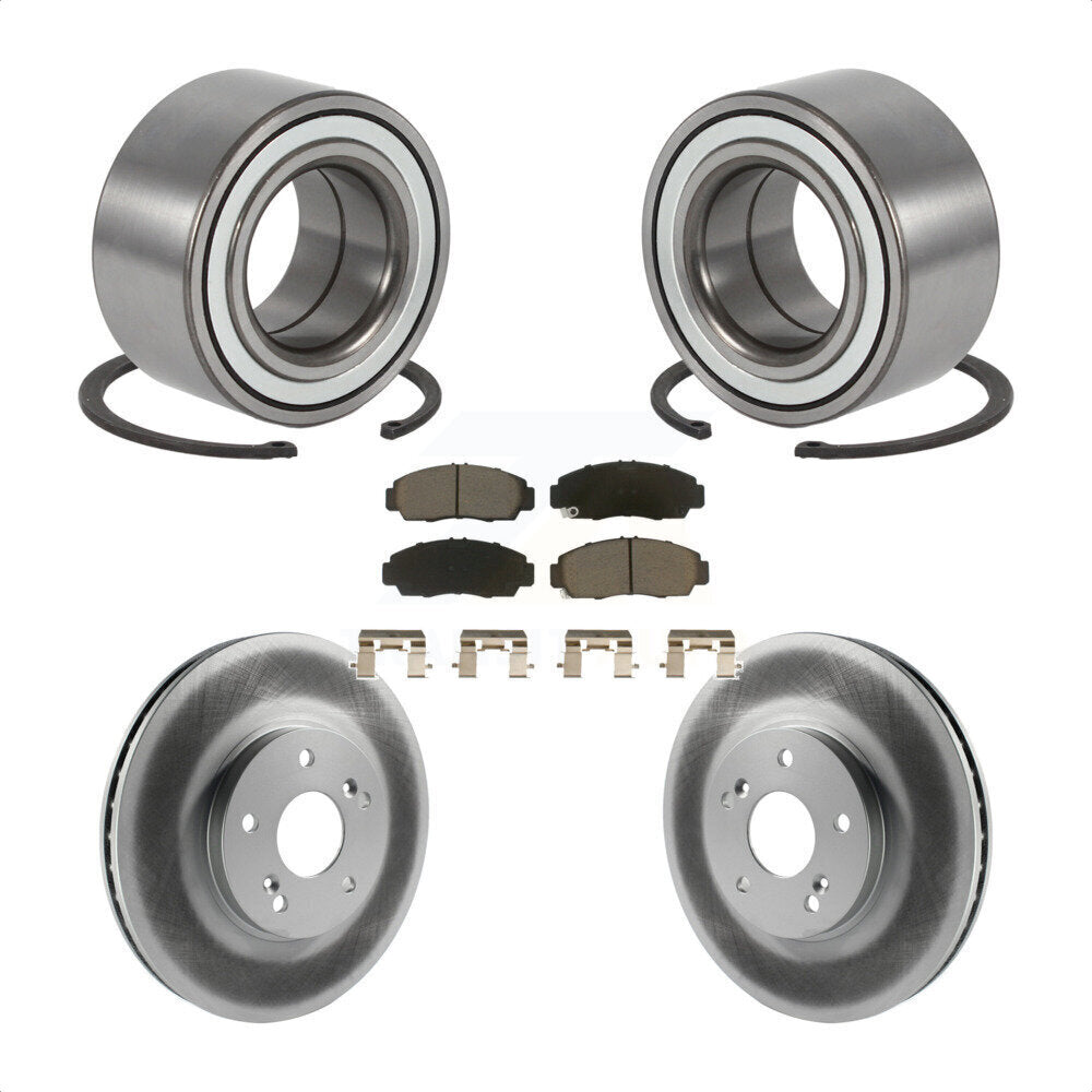 Wheel Bearing Coated Disc Brake Rotor And Ceramic Pads Front Kit For Acura TL CL
