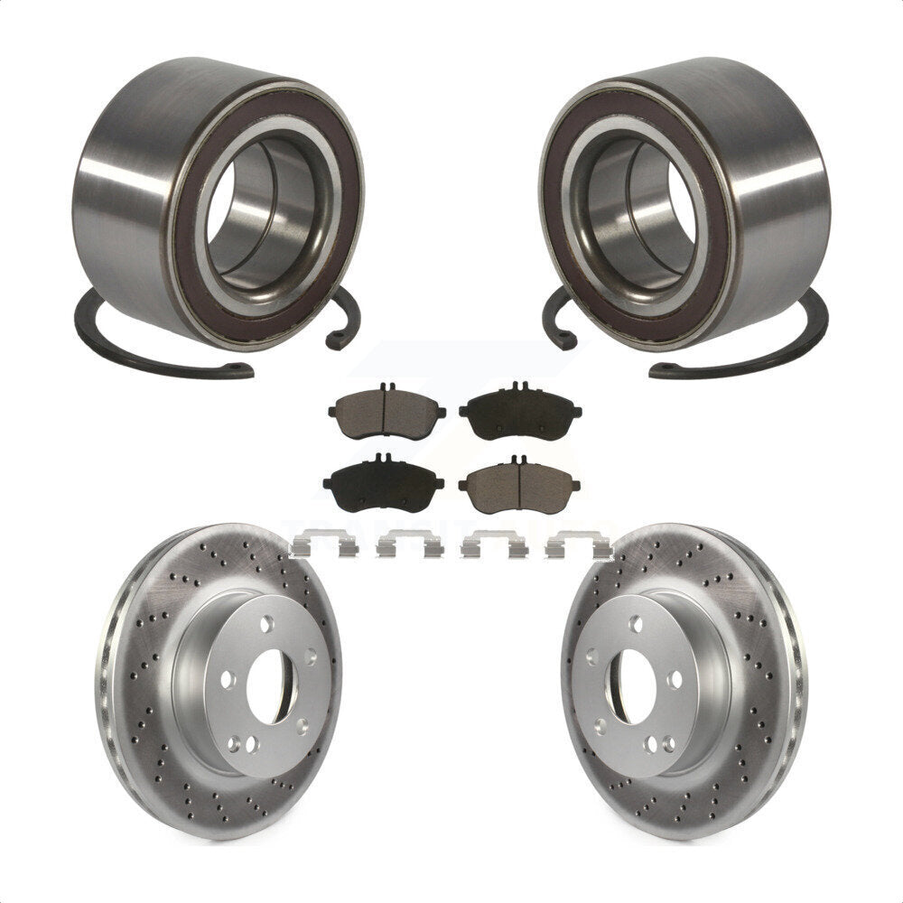 Wheel Bearing Coated Disc Brake Rotors And Pads Front Kit For Mercedes-Benz C300