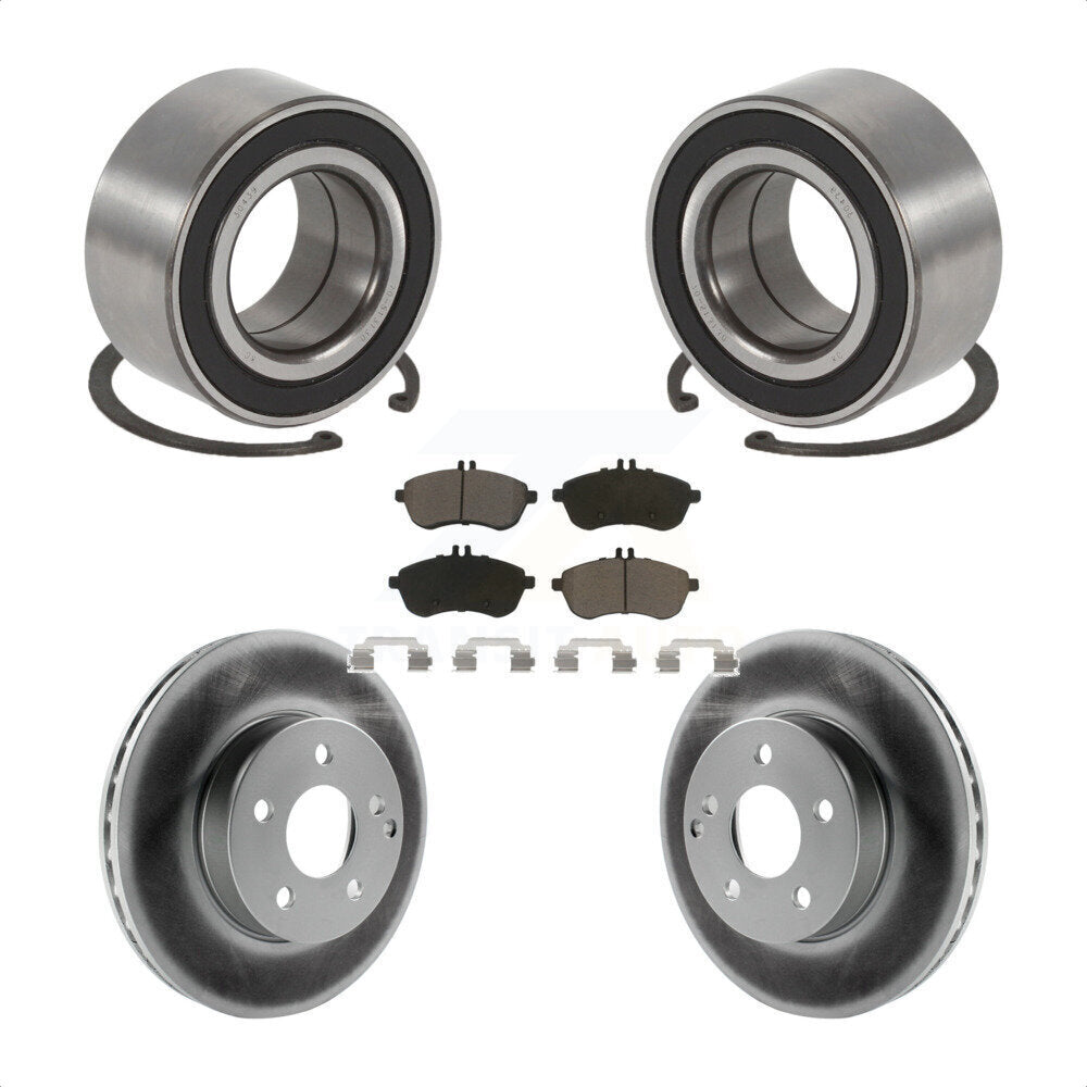 Wheel Bearing Coated Disc Brake Rotor & Pad Front Kit For Mercedes-Benz C250 AWD