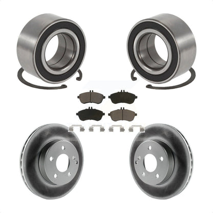 Wheel Bearing Coated Disc Brake Rotor & Pad Front Kit For Mercedes-Benz C250 AWD