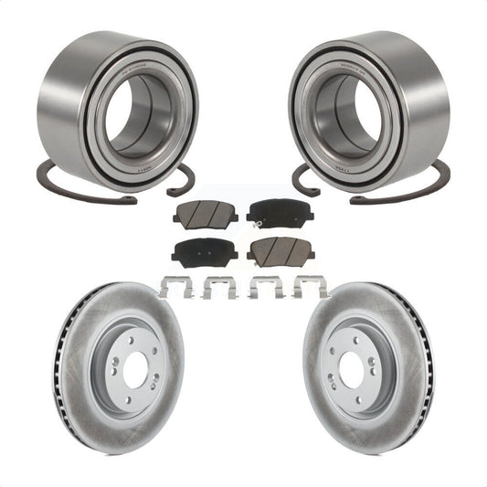 Wheel Bearing Coated Disc Brake Rotor Pads Front Kit For 2012-2017 Hyundai Azera
